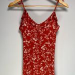 Nasty Gal  Ditsy Floral Midi Dress Orange Red Cottagecore Fairy Romantic Coquette Photo 4