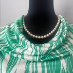 Alfani Green and White Women's Cowl Neck Top Photo 2