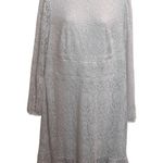 Lane Bryant White Floral Ruffle Mini Blouson-Sleeve Boatneck Lace Dress Size 14 Photo 1