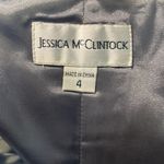 Jessica McClintock Vintage  Strapless‎ Metallic Mini Dress in Silver Size 0 Photo 5