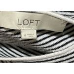 Loft Striped Women's Sweater Ruffle Cuff Boat Neck Black Cream Size M Medium Photo 3