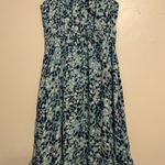 Loft  Blue Floral Tiered Midi Dress Medium Photo 0