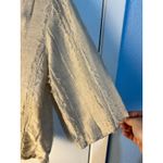 VTG Arise Linen Silk Jacket Medium Beige Fringe Seams Wooden Buttons Boho Photo 2