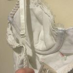 Victoria's Secret Vintage  Teddy Small 34B White Cotton Embroidered Pink Rose Buds Photo 8