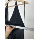 Free People  Dance Till Dawn Black Satin High Slit Plunge Halter Maxi Dress M NWT Photo 11