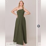 Revelry Inez Chiffon Dress in Deep Olive Green Size 16 Photo 1