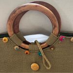 Unbranded bohemian round wooden handles Boho straw wooded beaded tote bag Photo 57