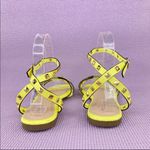 Bamboo  Kick 62 Pyramid Stud Gladiator Sandals 6.5 Yellow Square Toe Photo 3