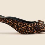 J.Crew NEW Made in Italy Colette Buckle Slip On Heels Leopard Calf Hair Mule 7.5 Photo 2