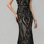 NEW JJ's House Gold Black Sequin Beaded Embellished Sleeveless Maxi Dress Sz 10 Photo 0