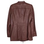 Denim And Co Brown Leather Jacket Full Zip Size Large Photo 13