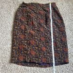 Vintage Silk Patterned Skirt Formal Casual Pencil Orange Size 4 Photo 4