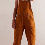 We The Free Free People Way Back Overalls NWOT Mustard Brown XS Photo 0