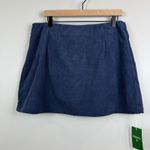 Halara Mini Skirt Women XL Navy Blue Corduroy Stretch Built-in Shorts A-Line NWT Photo 0