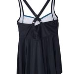 Bloomchic NWT Two Toned Twist Front Adjustable Straps Tankini Top in Teal/Black Photo 3
