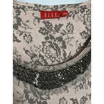 Elle 3/4 Sleeve Bejeweled Neckline Top Photo 2