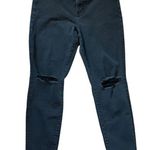 American Eagle  High Rise Stretch Distressed Jeans in Black Size 18 Photo 2