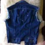 Vintage Cut Off Denim Vest Bedazzled Denim Size L Photo 5