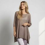 Dress to Kill Asymmetrical Shimmer Art to Wear Textured Lace Tunic Top One Size Purple Size undefined Photo 8