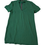 ZARA NWOT Dark Green Dress Choker Neck Line Women Small Short Sleeve Formal Photo 0