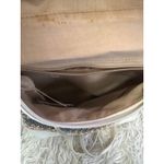 Crazy Horse Woven Crochet Backpack Cream Faux Croc Trim Top Handle Zip Front White Photo 6