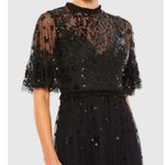 Mac Duggal Black Embellished Illusion High Neck Mini Dress 6 NEW Photo 1