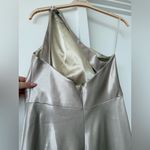 Jenny Yoo Lena Latte Color Elegant One-Shoulder Satin Gown Dress Photo 3