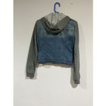 Ci Sono Juniors Button Up Casual Long Sleeve Denim Hoody Jacket Small Blue Photo 3