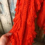 525 America  Orange Acrylic Fringe Sweater Size L Photo 6