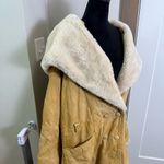wilson's leather Vintage  Hooded Fur Trim Penny Lane Coat Tan Parka Shearling L Photo 4