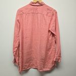 J jill Love Linen Essential Coral Shirt Button Down Long Sleeve Size Medium Pink Photo 1