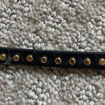 J.Crew Black with Brass Studs Skinny Belt Small Photo 5
