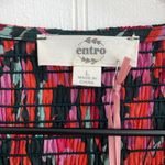 Entro On Repeat Red Dahlia Abstract Floral Shirred Puff Sleeve Blouse Size L NWT Photo 8