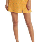Abound  Orange Asterisk‎ Floral Linen Mini Skirt Size Large NEW Photo 0
