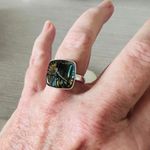 Natural Carving Labradorite Madagascar Sterling Silver Ring Size 9 Blue Photo 1