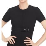 ALC Frank A.L.C. Women’s Elaine Black Empire Waist Cap Sleeve Black Mini Shift Dress Sz 2 Photo 2