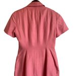 Vintage Gillian Women Silk Shift Wrap Dress 2 Coral Oversized Collar Career‎ Orange Photo 4