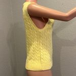 L.L.Bean  SWEATER VEST Sz S-REG YELLOW CABLE KNIT SLEEVELESS PULLOVER 100% COT#99 Photo 7