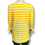 Old Navy Womens T Shirt Top Boat Neck Pullover Tunic Striped White Yellow Medium Photo 2