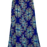 Socialite Blue Multi Floral Print High Slit Maxi Skirt size Small Photo 0