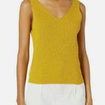 Loft  Sweater v-neck tank top yellow viscose blend Sz Large Petite Photo 0