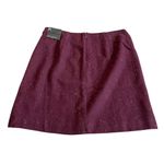 Banana Republic  Burgundy Wool Blend Mini Skirt Faux Wrap Festive Fall Size 6 NWT Photo 5