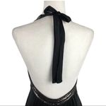 BCBGMAXAZRIA BCBG Diamante Mesh Mini Dress Black V-Neck Halter XS Clubwear Disco Party Photo 8