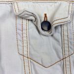 Free People Denim Trucker Jacket Womens XS Ivory Along The Way Distressed Oversi Photo 5