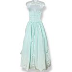 Vintage Gunne Sax Jessica McClintock Dress Prom 80s Lace Size 3/4 Strapless Gown Blue Photo 1