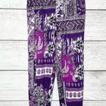 Purple Bohemian Paisley Floral Harem Pants Size Petite Medium Photo 6