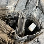 American Eagle 4 Mom Jeans Gray Acid Wash Distressed Denim Hi Rise Tapered Leg Photo 2