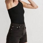 Madewell High-Rise Denim Shorts Jean cotton stretch high waisted gray black zip Photo 1