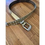 MMS Design Studio Tan Leather Weatern Rhinestone Belt Size Large Brown Photo 1