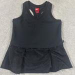 Nike Women's  Court Black Pleated Tank Top Peplum Tennis Pickleball Photo 0